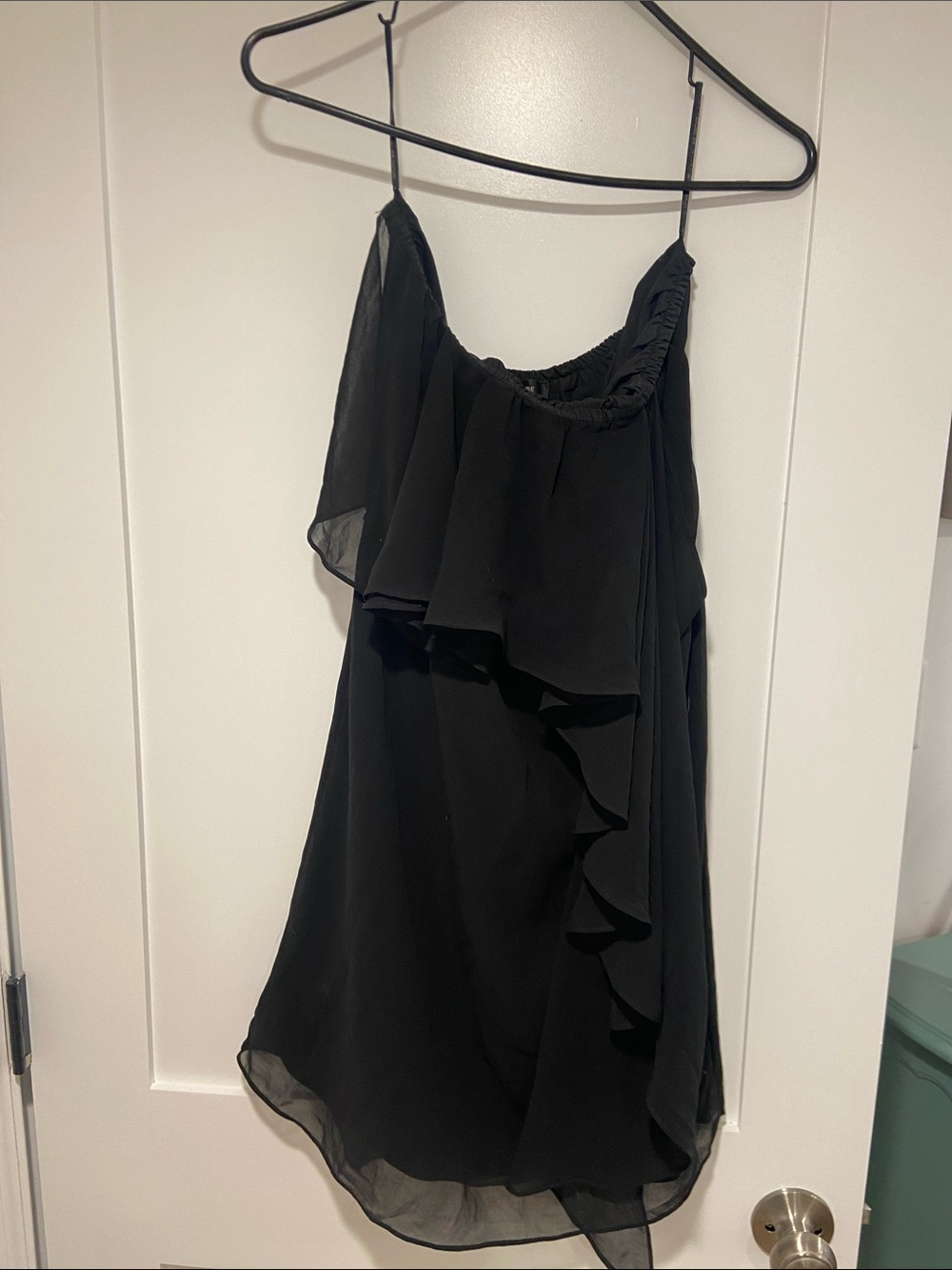 MM Couture Black Ruffled Mini Dress